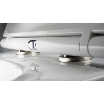 Deante CGRD6ZPW - Inodoro suspendido con asiento SoftClose ROUND, cerámica/blanco