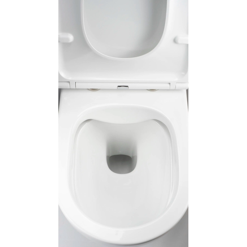 Deante CGRD6ZPW - Inodoro suspendido con asiento SoftClose ROUND, cerámica/blanco