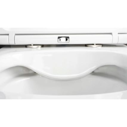 Deante CGRD6ZPW - Inodoro suspendido con asiento SoftClose ROUND, cerámica/blanco