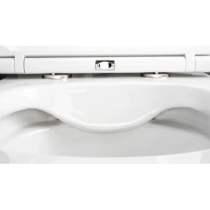 Deante CGRD6ZPW - Inodoro suspendido con asiento SoftClose ROUND, cerámica/blanco