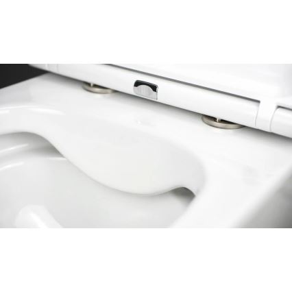 Deante CGRD6ZPW - Inodoro suspendido con asiento SoftClose ROUND, cerámica/blanco