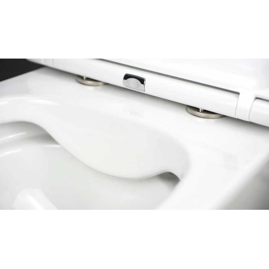 Deante CGRD6ZPW - Inodoro suspendido con asiento SoftClose ROUND, cerámica/blanco