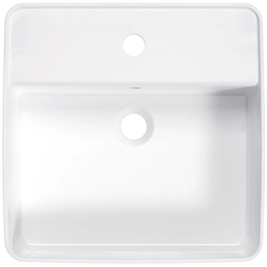 Deante CGS_6U4B - Lavabo sobre encimera con orificio para grifo SQUARE 42x42 cm cerámica/blanco