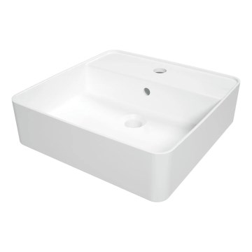 Deante CGS_6U4B - Lavabo sobre encimera con orificio para grifo SQUARE 42x42 cm cerámica/blanco