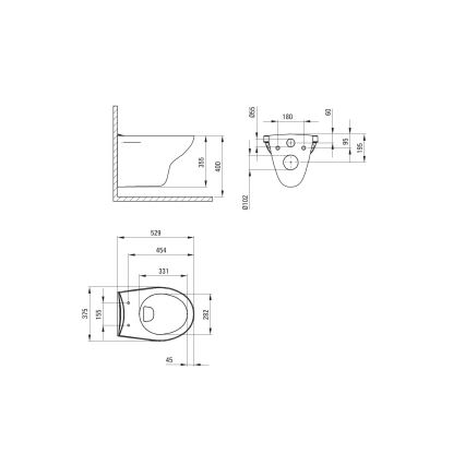 Deante CMOD6SPW - Inodoro suspendido con asiento SoftClose BORO cerámica/blanco