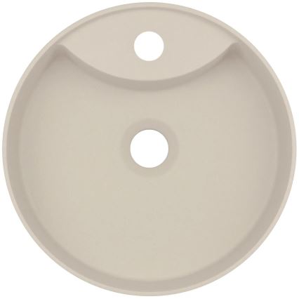 Deante CQS_5U4B - Lavabo sobre encimera con orificio para grifo SILIA Ø 36 cm granito/beige