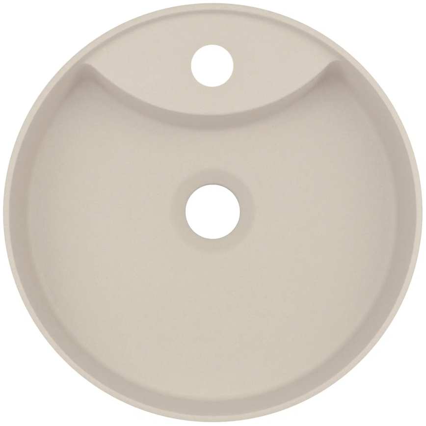 Deante CQS_5U4B - Lavabo sobre encimera con orificio para grifo SILIA Ø 36 cm granito/beige