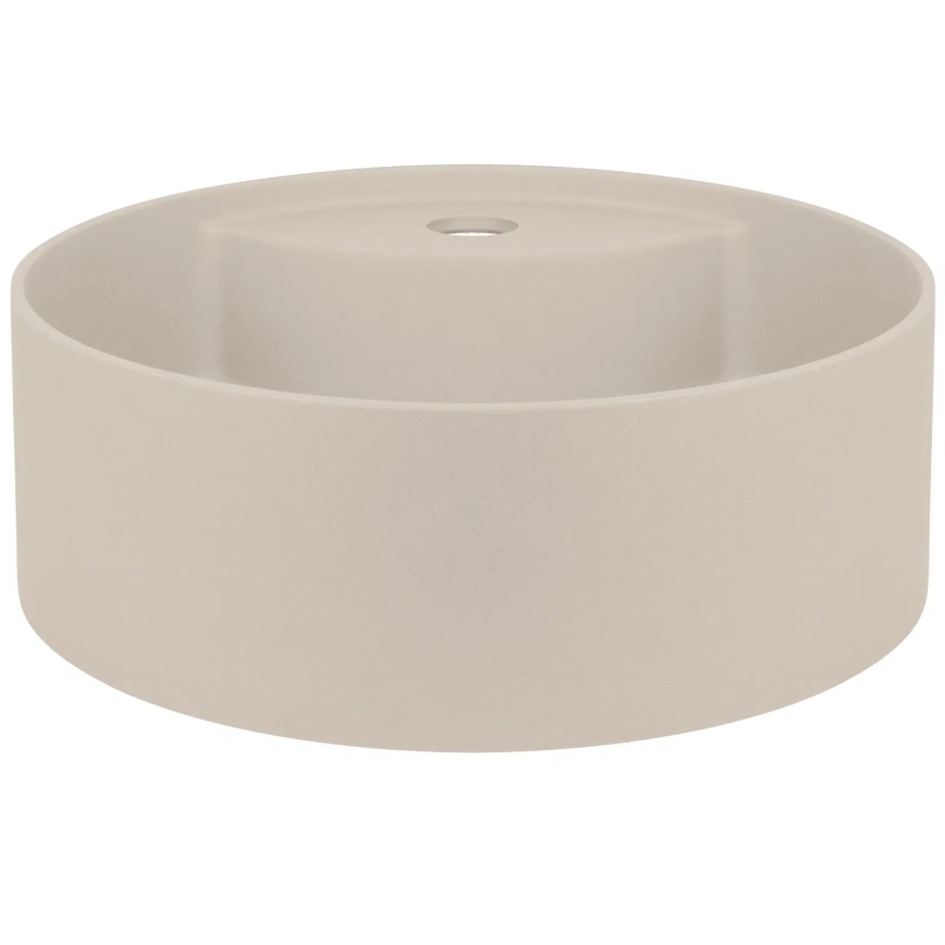 Deante CQS_5U4B - Lavabo sobre encimera con orificio para grifo SILIA Ø 36 cm granito/beige