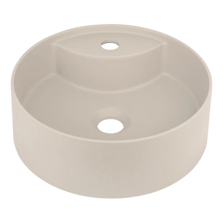 Deante CQS_5U4B - Lavabo sobre encimera con orificio para grifo SILIA Ø 36 cm granito/beige