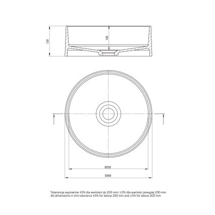 Deante CQS_5U4S - Lavabo sobre encimera SILIA Ø 36 cm granito/beige
