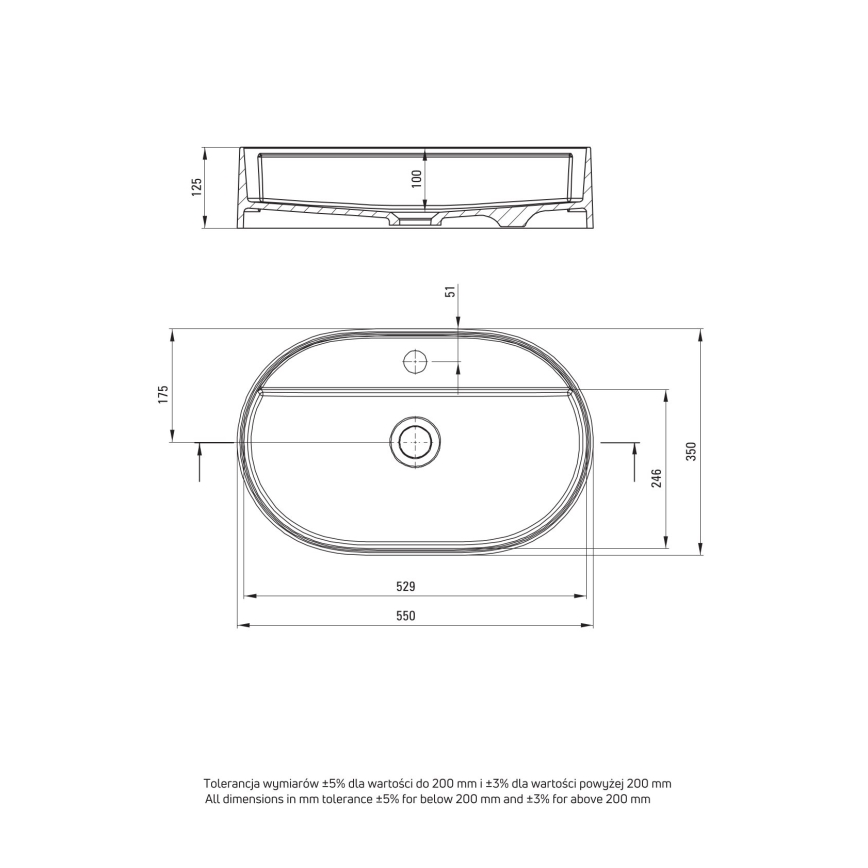 Deante CQS_5U6B - Lavabo sobre encimera con orificio SILIA 35x55 cm granito/beige