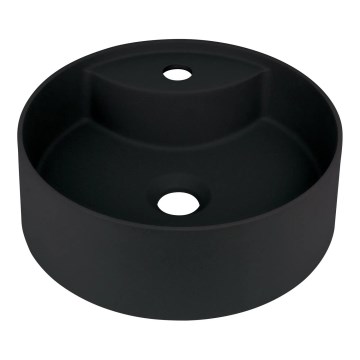 Deante CQS_NU4B - Lavabo de encimera con orificio para grifo SILIA Ø 36 cm granito/negro