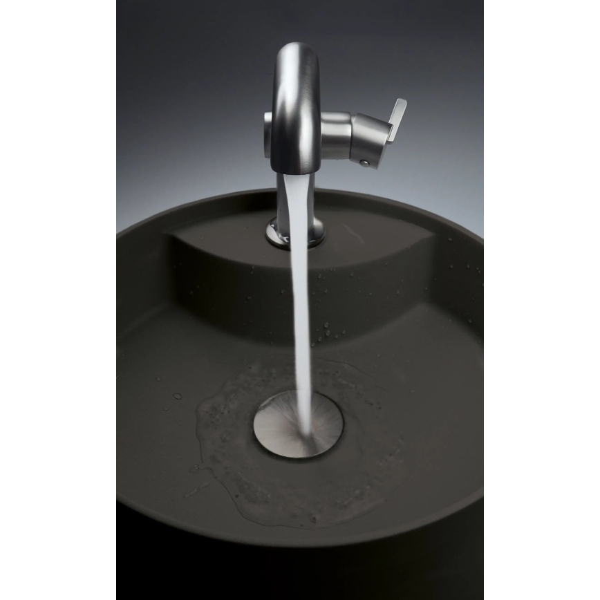 Deante CQS_NU4B - Lavabo de encimera con orificio para grifo SILIA Ø 36 cm granito/negro