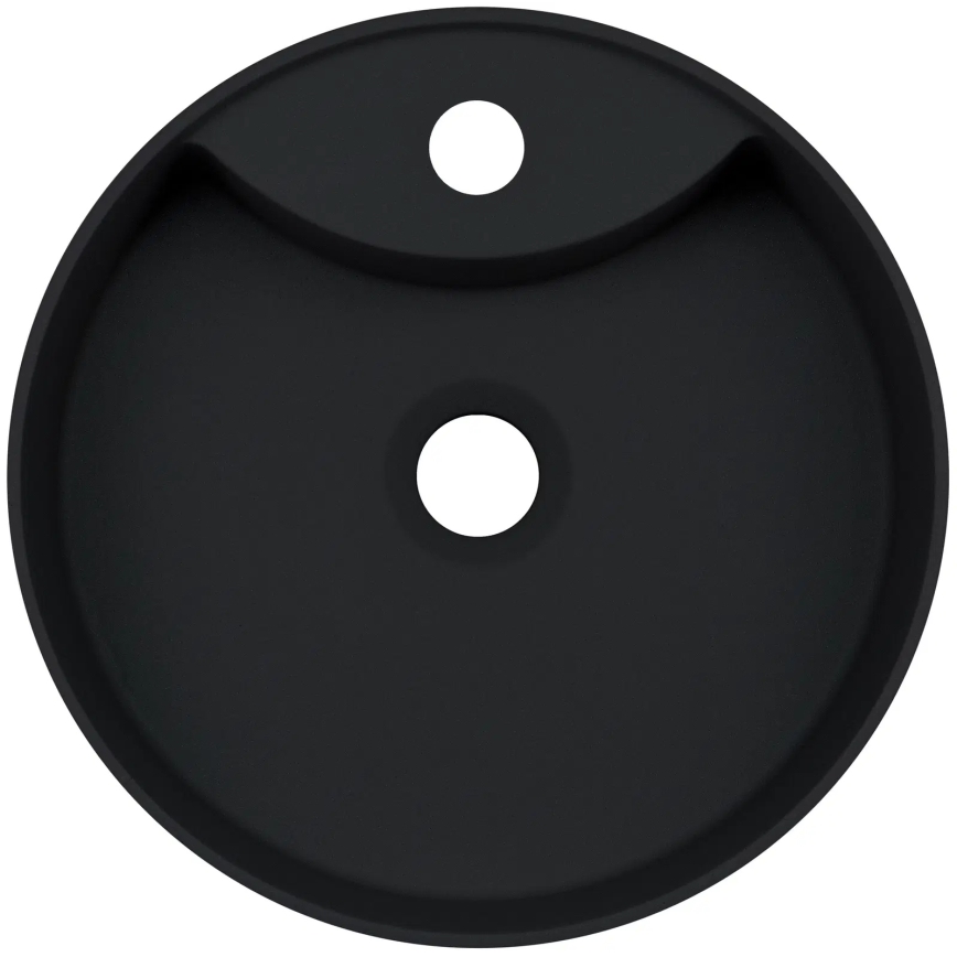 Deante CQS_NU4B - Lavabo de encimera con orificio para grifo SILIA Ø 36 cm granito/negro