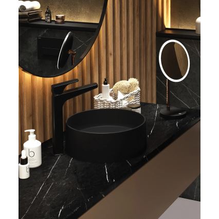 Deante CQS_NU4S - Lavabo sobre encimera SILIA Ø 36 cm granito/negro