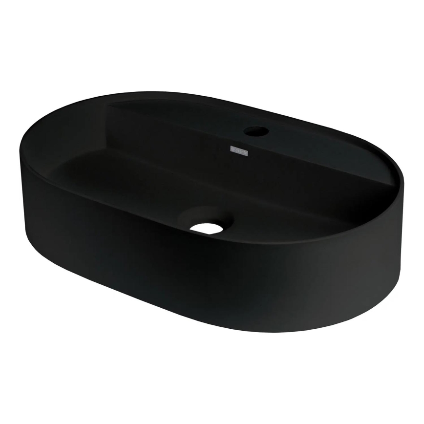 Deante CQS_NU6B - Lavabo sobre encimera con orificio para grifo SILIA 35x55 cm granito/negro