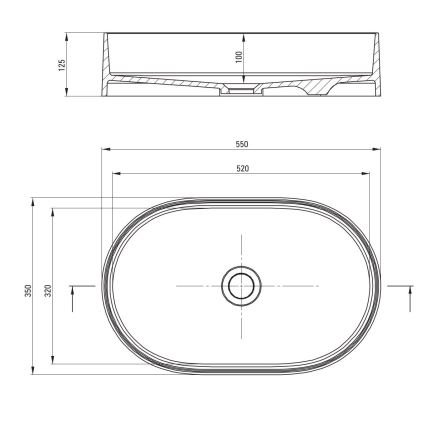 Deante CQS_NU6S - Lavabo sobre encimera SILIA 35x55 cm granito/negro