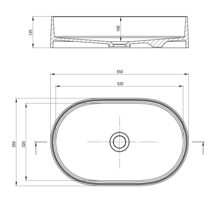 Deante CQS_NU6S - Lavabo sobre encimera SILIA 35x55 cm granito/negro
