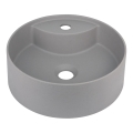 Deante CQS_SU4B - Lavabo de encimera con orificio para grifería SILIA Ø 36 cm, granito/gris metalizado
