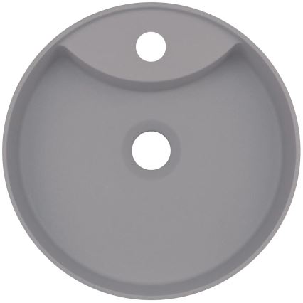 Deante CQS_SU4B - Lavabo de encimera con orificio para grifería SILIA Ø 36 cm, granito/gris metalizado