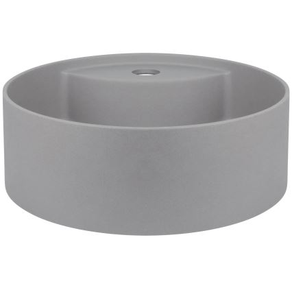 Deante CQS_SU4B - Lavabo de encimera con orificio para grifería SILIA Ø 36 cm, granito/gris metalizado