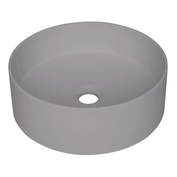 Deante CQS_SU4S - Lavabo para encimera SILIA, diámetro 36 cm, granito/gris metálico