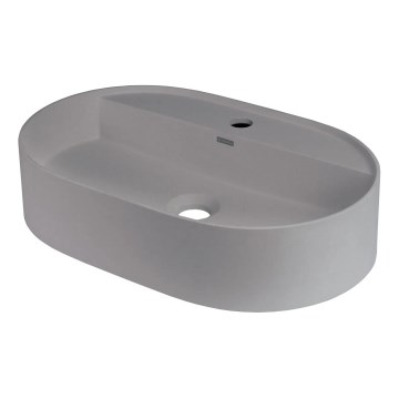 Deante CQS_SU6B - Lavabo para encimera con orificio para grifo SILIA 35x55cm granito/gris metálico