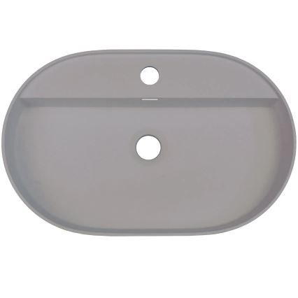 Deante CQS_SU6B - Lavabo para encimera con orificio para grifo SILIA 35x55cm granito/gris metálico