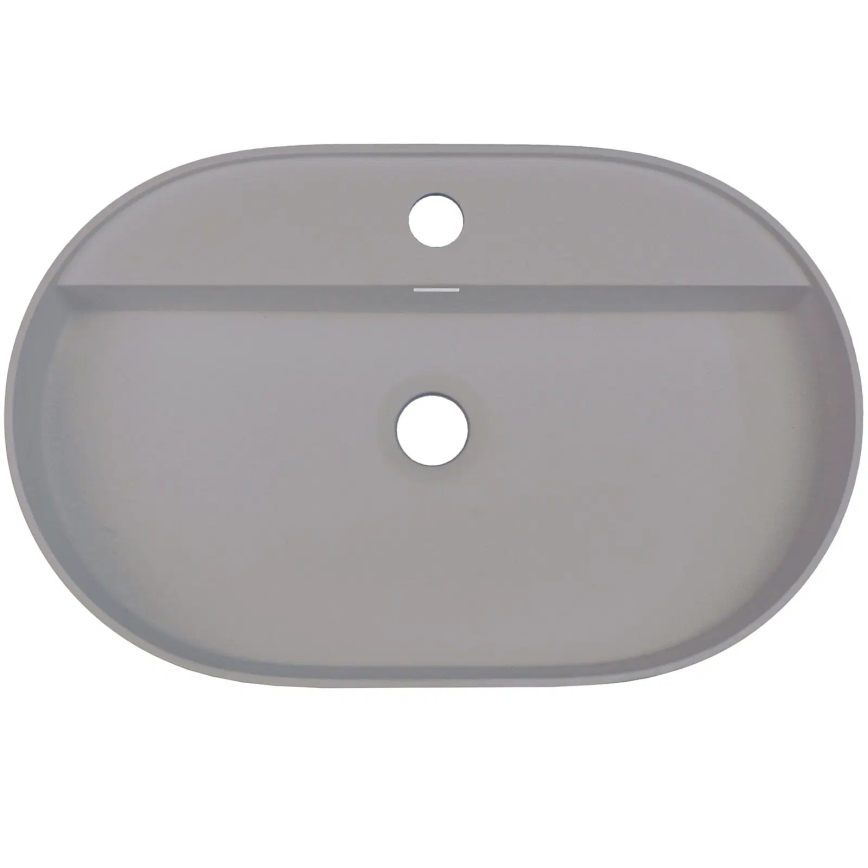 Deante CQS_SU6B - Lavabo para encimera con orificio para grifo SILIA 35x55cm granito/gris metálico