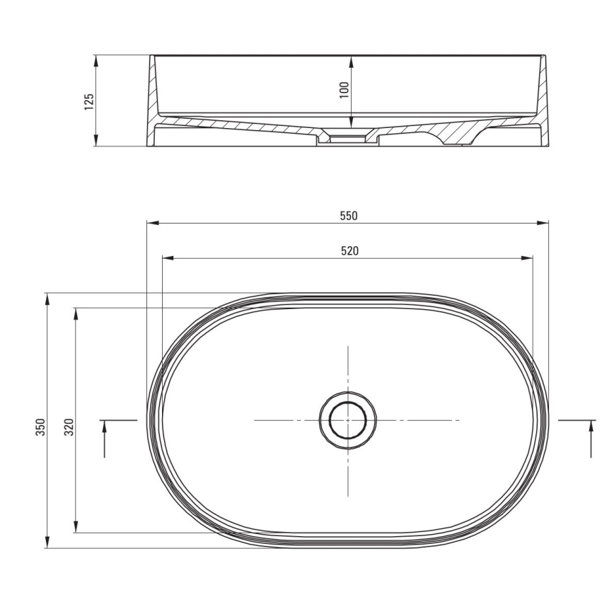 Deante CQS_SU6S - Lavabo sobre encimera SILIA 35x55 cm granito/gris metálico