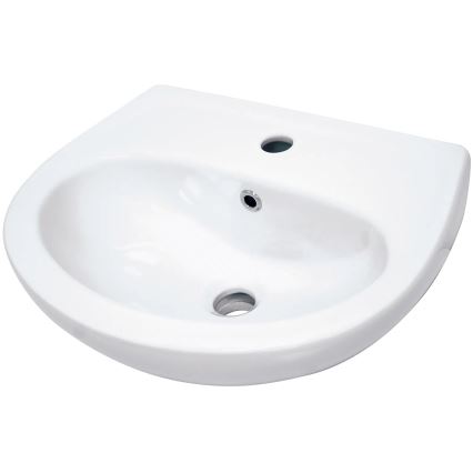 Deante - Lavabo mural JASMIN 45,7x36,4 + grifo para lavabo LEMON