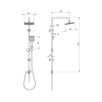 Deante NER_N51K - Set de ducha BORO, negro