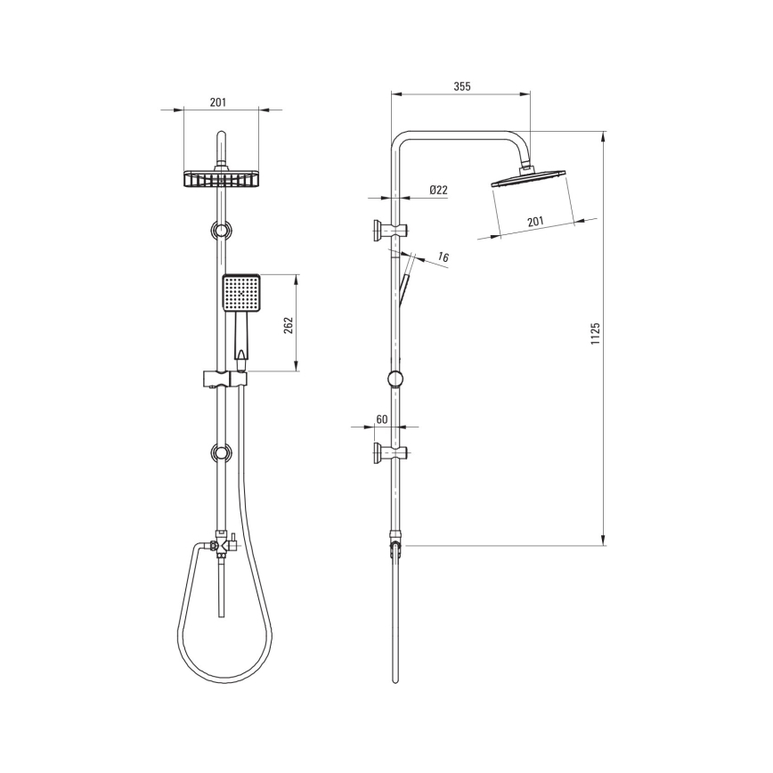Deante NER_N51K - Set de ducha BORO, negro