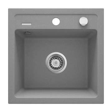 Deante ZQZ_S103 - Fregadero de cocina ZORBA 44x44 cm granito/gris metálico