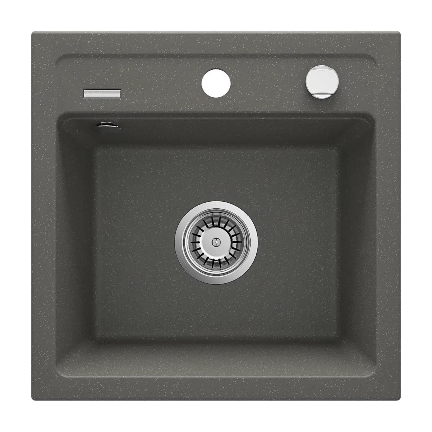 Deante ZQZ_T103 - Fregadero de cocina ZORBA 44x44 cm granito/antracita