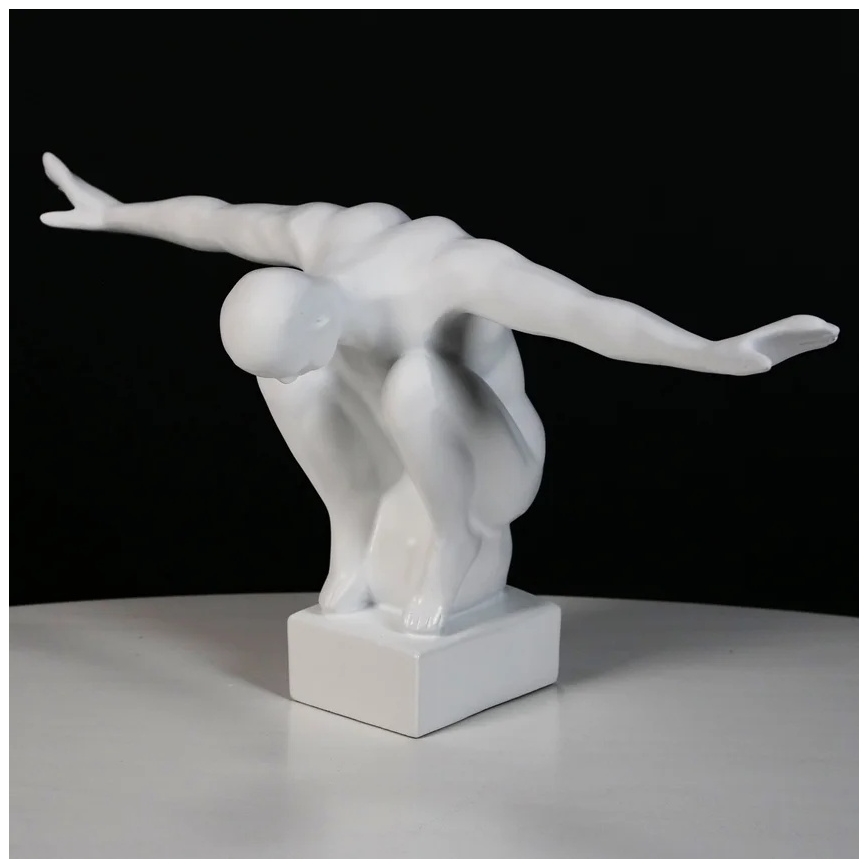 Decoración de mesa 19,5x16x38,5 cm resina/blanca