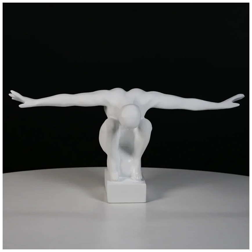 Decoración de mesa 19,5x16x38,5 cm resina/blanca