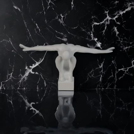 Decoración de mesa 19,5x16x38,5 cm resina/blanca