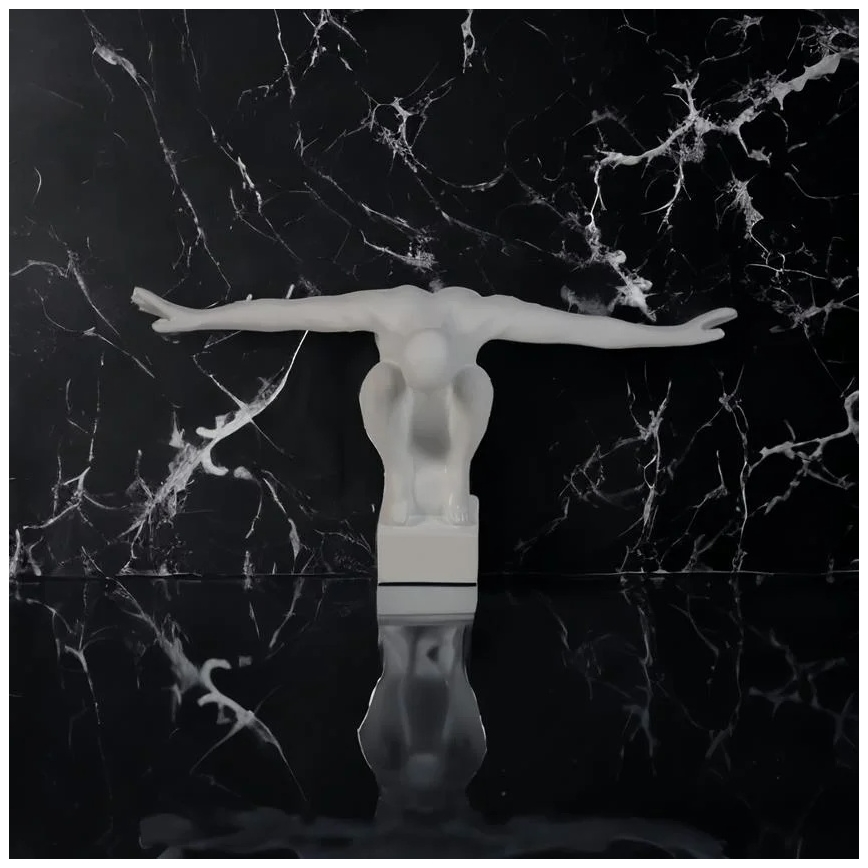 Decoración de mesa 19,5x16x38,5 cm resina/blanca