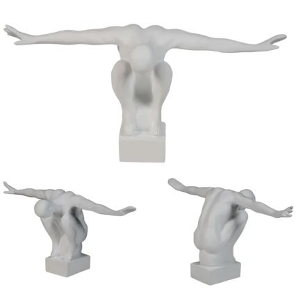 Decoración de mesa 19,5x16x38,5 cm resina/blanca