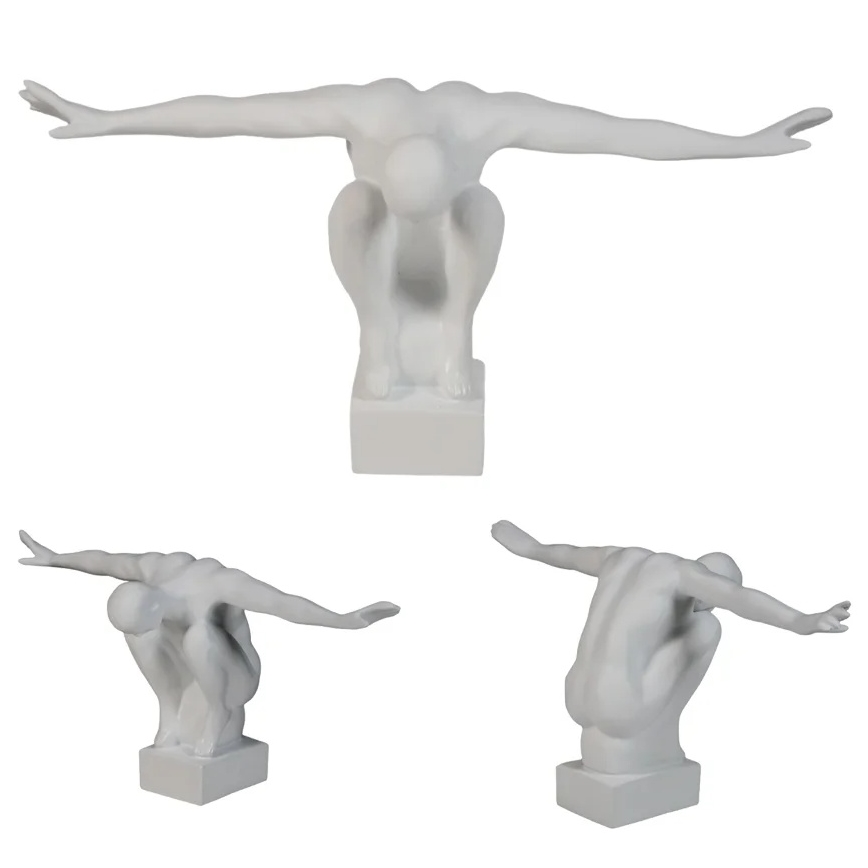 Decoración de mesa 19,5x16x38,5 cm resina/blanca