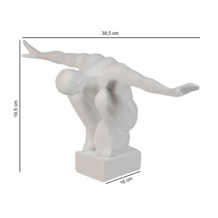 Decoración de mesa 19,5x16x38,5 cm resina/blanca