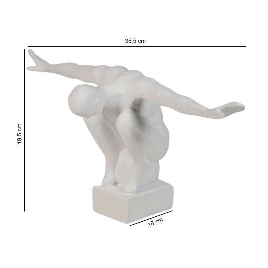 Decoración de mesa 19,5x16x38,5 cm resina/blanca