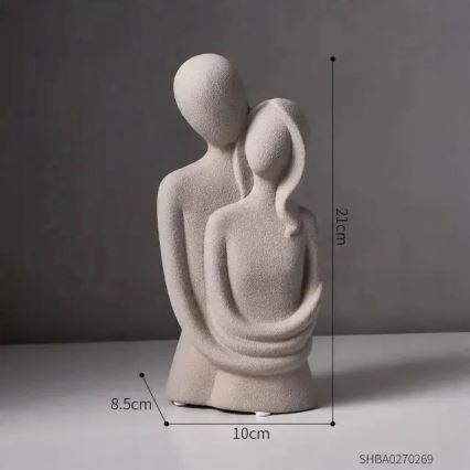 Decoración de mesa de cerámica 20 x 9,5 x 7,5 cm, gris