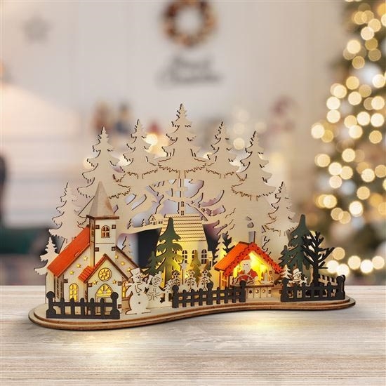 Decoración de Navidad LED LED/2xAAA ciudad