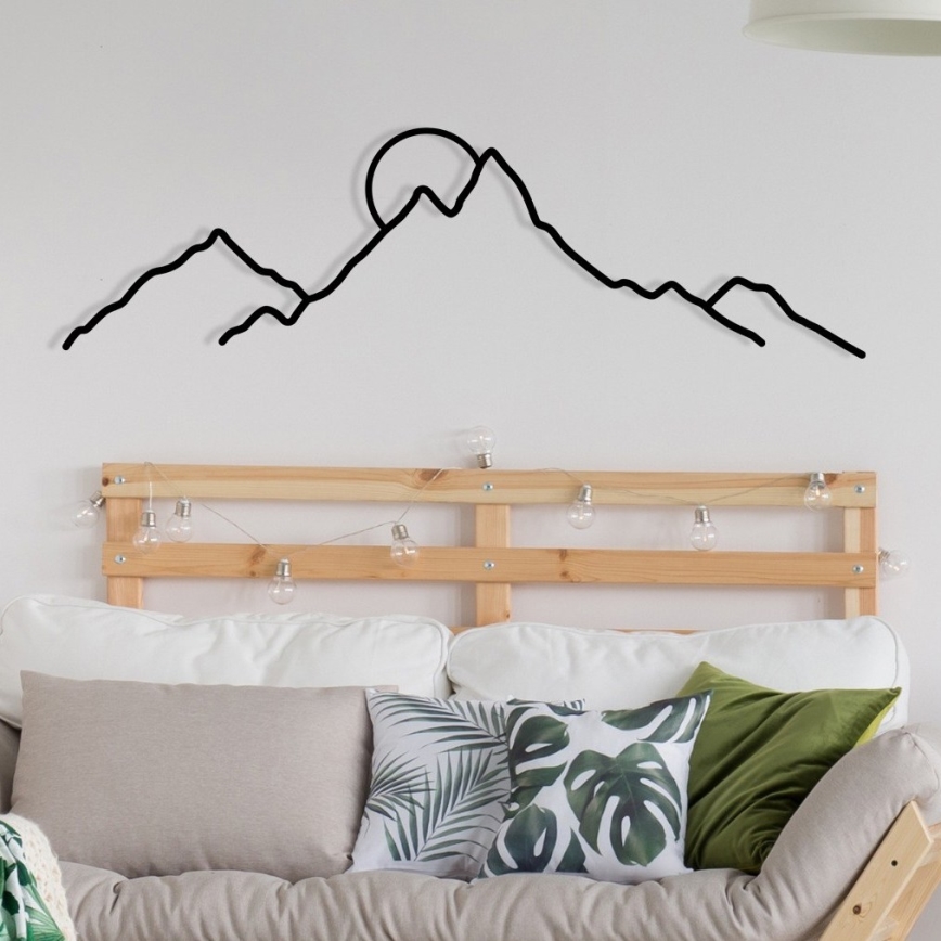 Decoración de pared 100x29 cm montañas metal