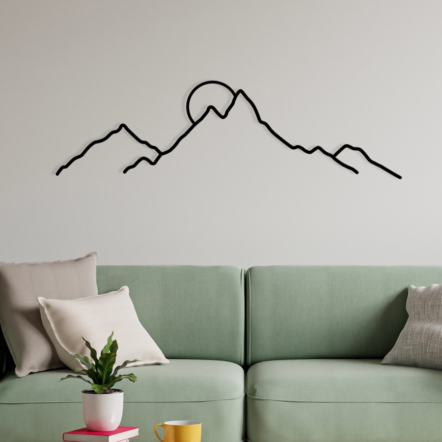 Decoración de pared 100x29 cm montañas metal