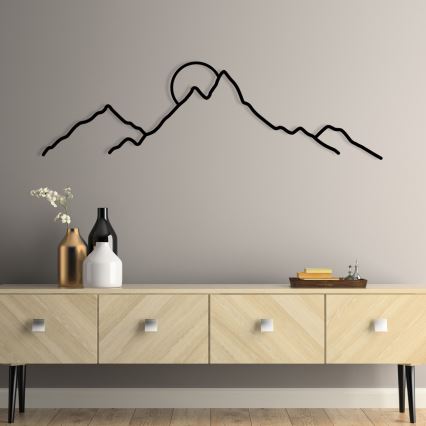 Decoración de pared 100x29 cm montañas metal