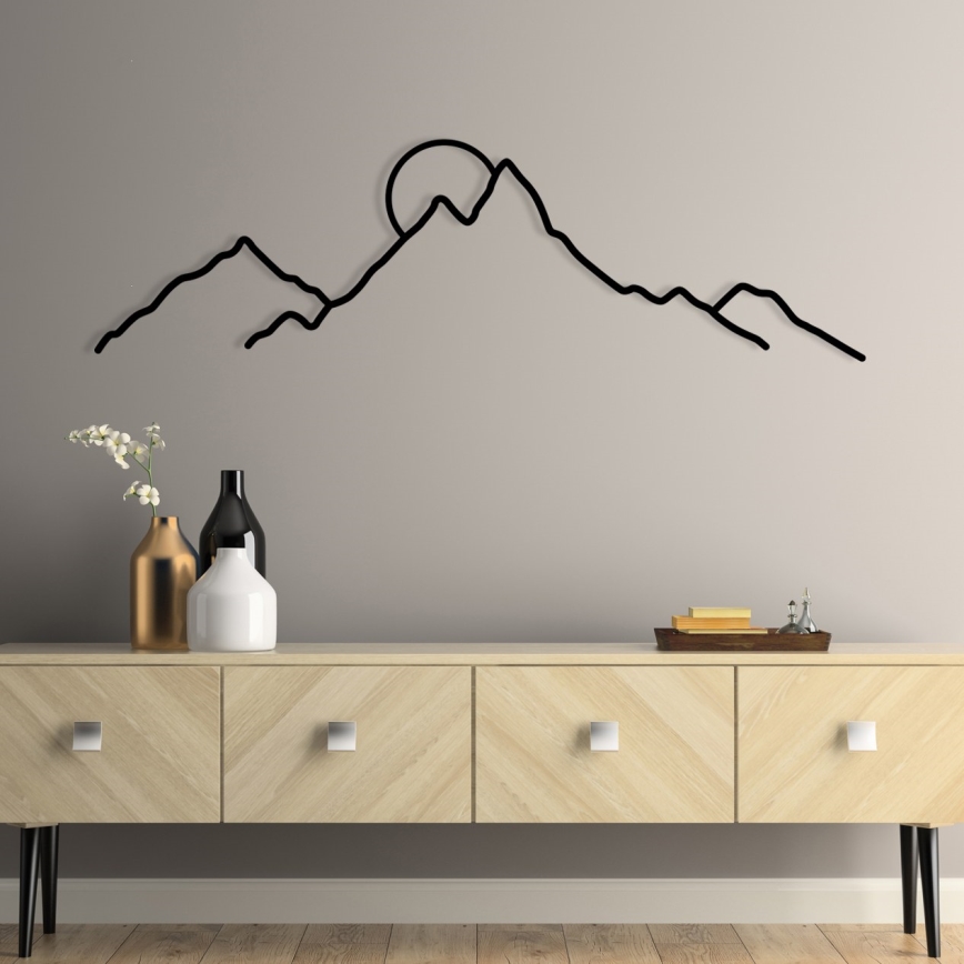 Decoración de pared 100x29 cm montañas metal