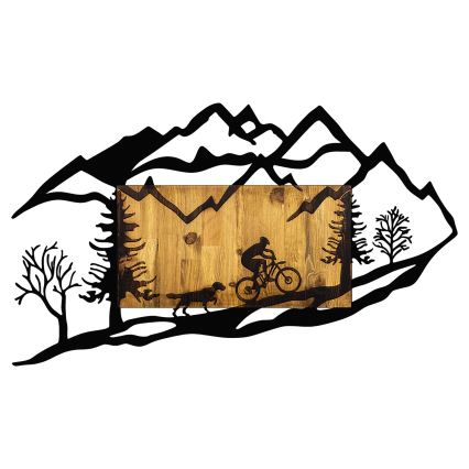 Decoración de pared 110x65 cm paseo en moto madera/metal